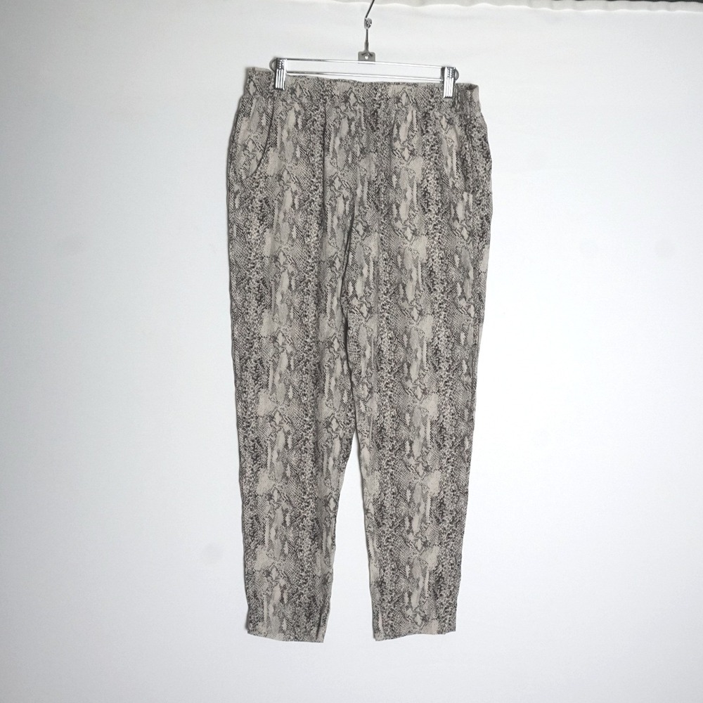 Joe's Jeans Womens Snakeskin Print Jogger Pants Grey Cream Size S Elastic Waist
